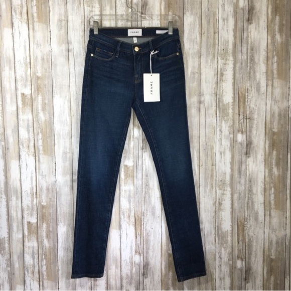 NWT FRAME Le Garçon Mid Rise Medium Wash Straight Leg Denim - Picture 2 of 11